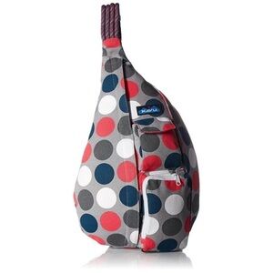 Kavu Rope bag got dots gray canvas multicolored dots‎